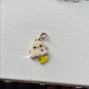 Cute Ghost Pet Charm with Yellow Accent
